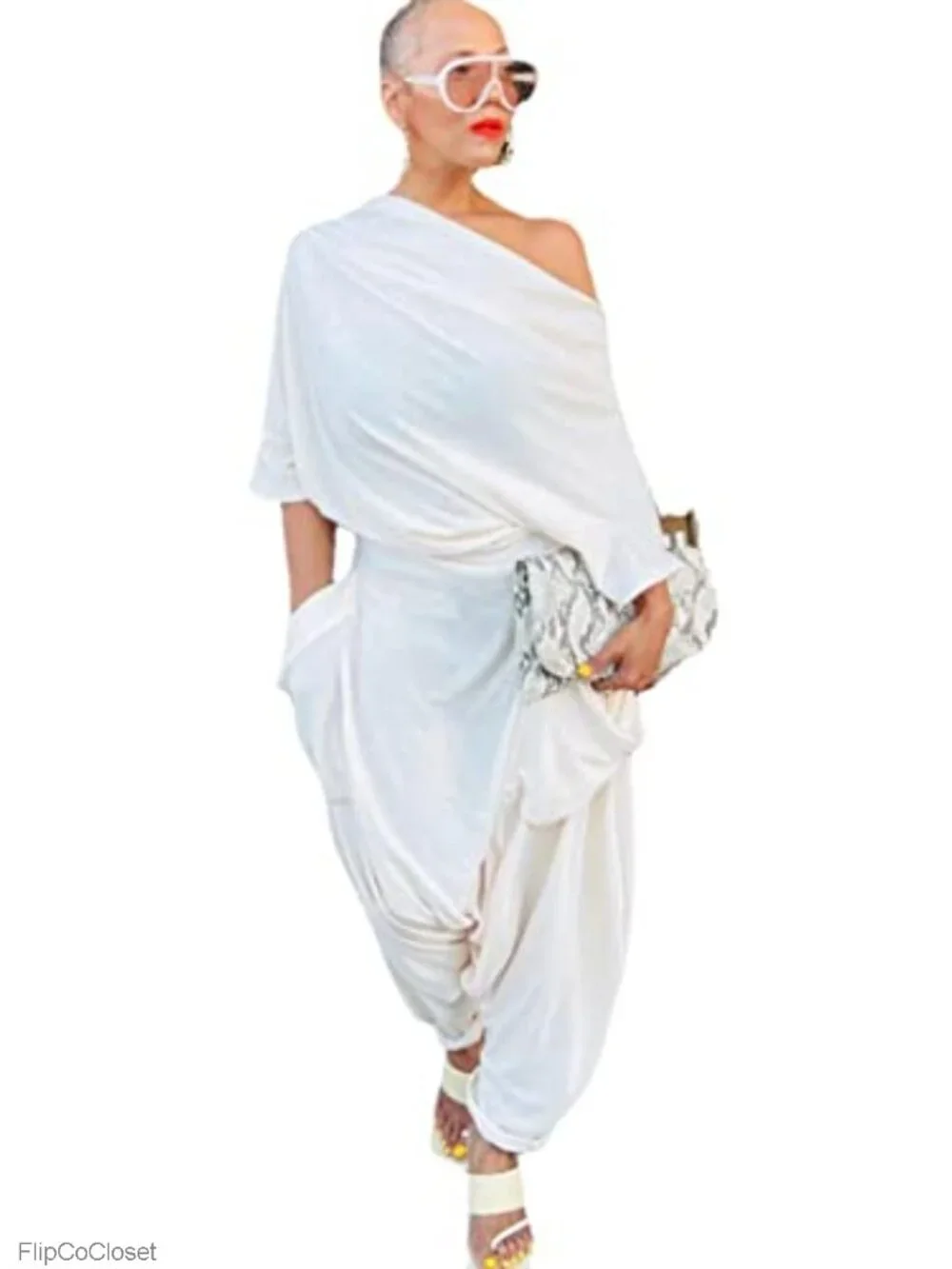 Women's Off Shoulder Harem Jumpsuit Casual Solid Summer One Piece Playsuit